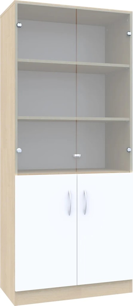 Witryna biurowa z półkami na klucz Simple, 80x40x185 cm, index 80-5P-2F5S