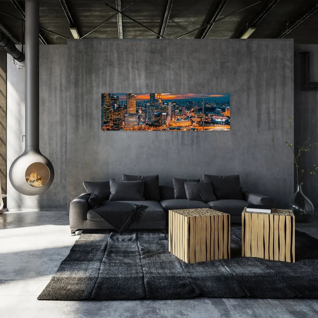 Obraz miasta nocą (170x50 cm)