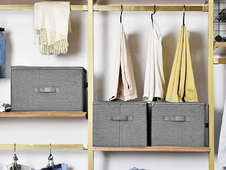 Komplet 3 szarych organizerów na zamek T8-S07