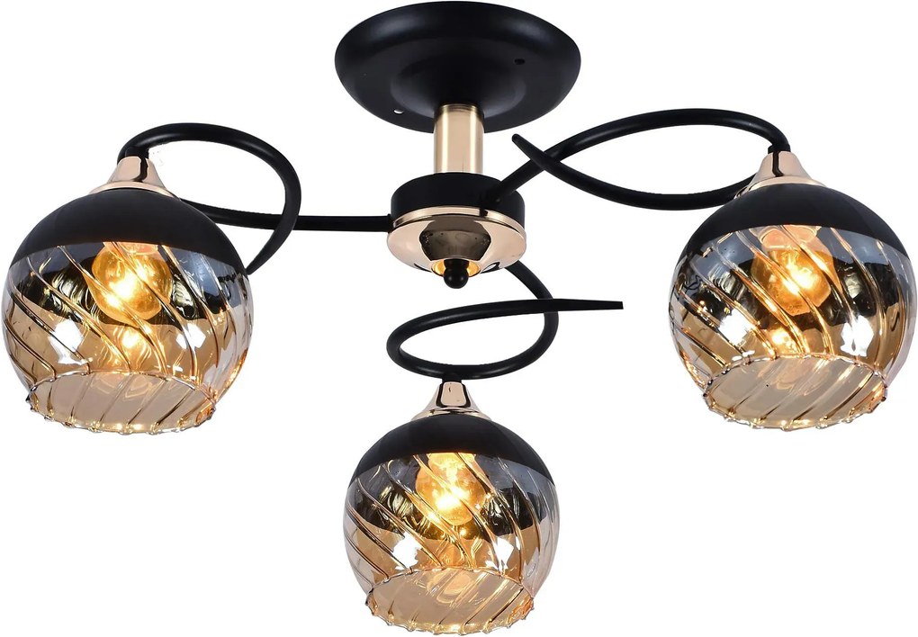 Czarno-złoty żyrandol w stylu glamour - EX755 P2-R71