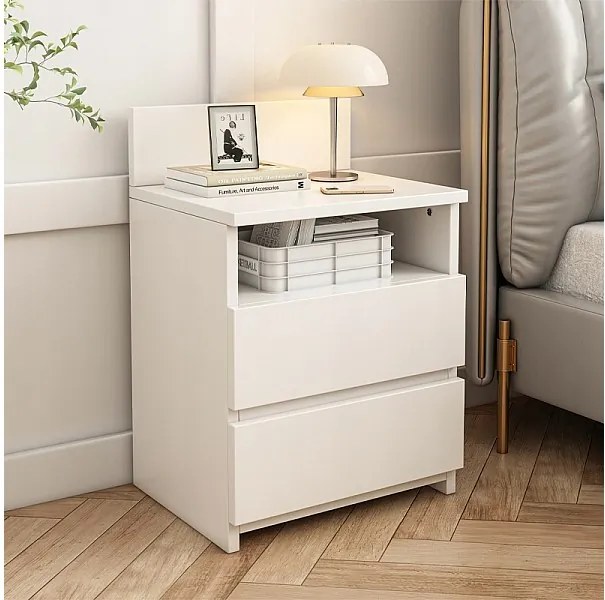 Szafka nocna stolik sypialnia komoda 2 szuflady czarna loft nowoczesna 40cm