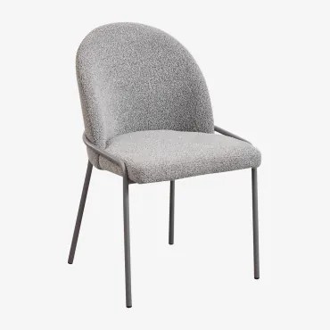 Krzesło Do Jadalni Tapicerowane Grolet Curly Antracita Grey - Sklum