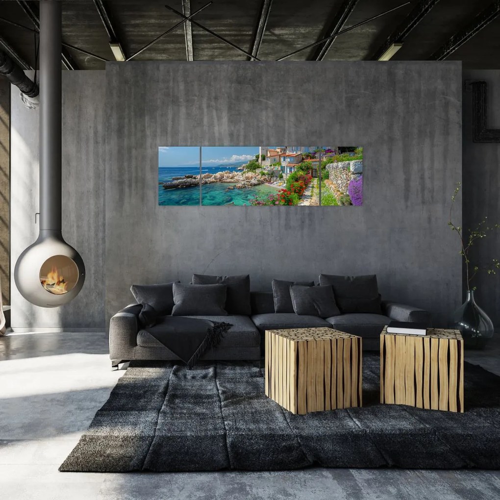 Obraz - Malownicza nadmorska wioska (170x50 cm)