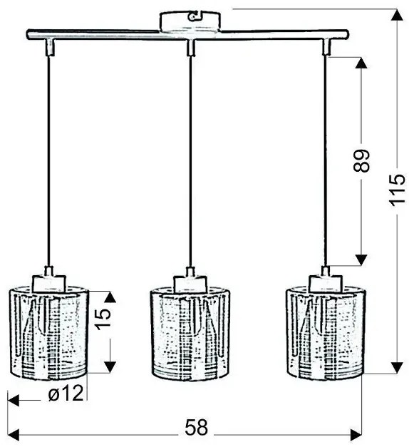 Potrójna lampa wisząca glamour V063 B2-A19