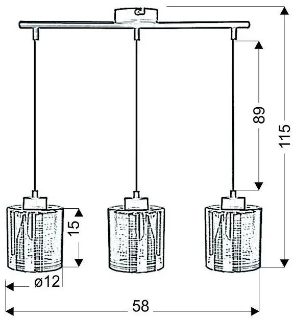 Potrójna lampa wisząca glamour V063 Cald