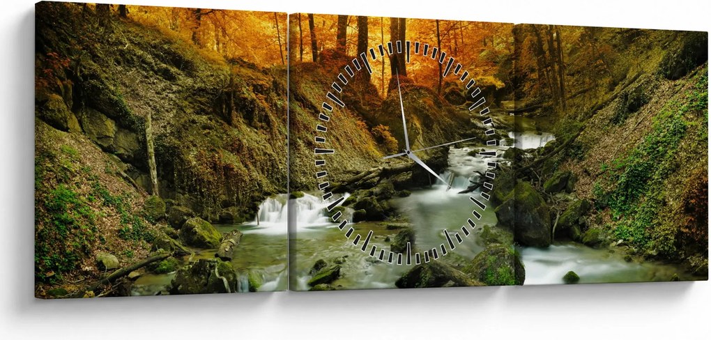 Obraz - Las (z zegarem) (90x30 cm)