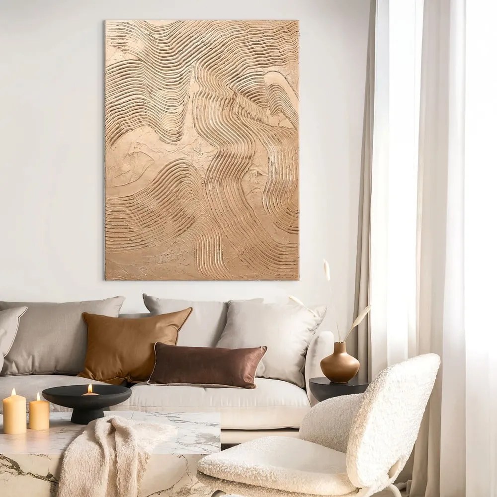 Ręcznie malowany obraz 88x118 cm Metallic Brown – Malerifabrikken