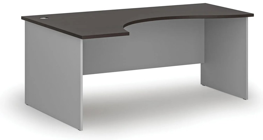 Ergonomiczne biurko  PRIMO GRAY, 180x120 cm, lewe, szary/wenge