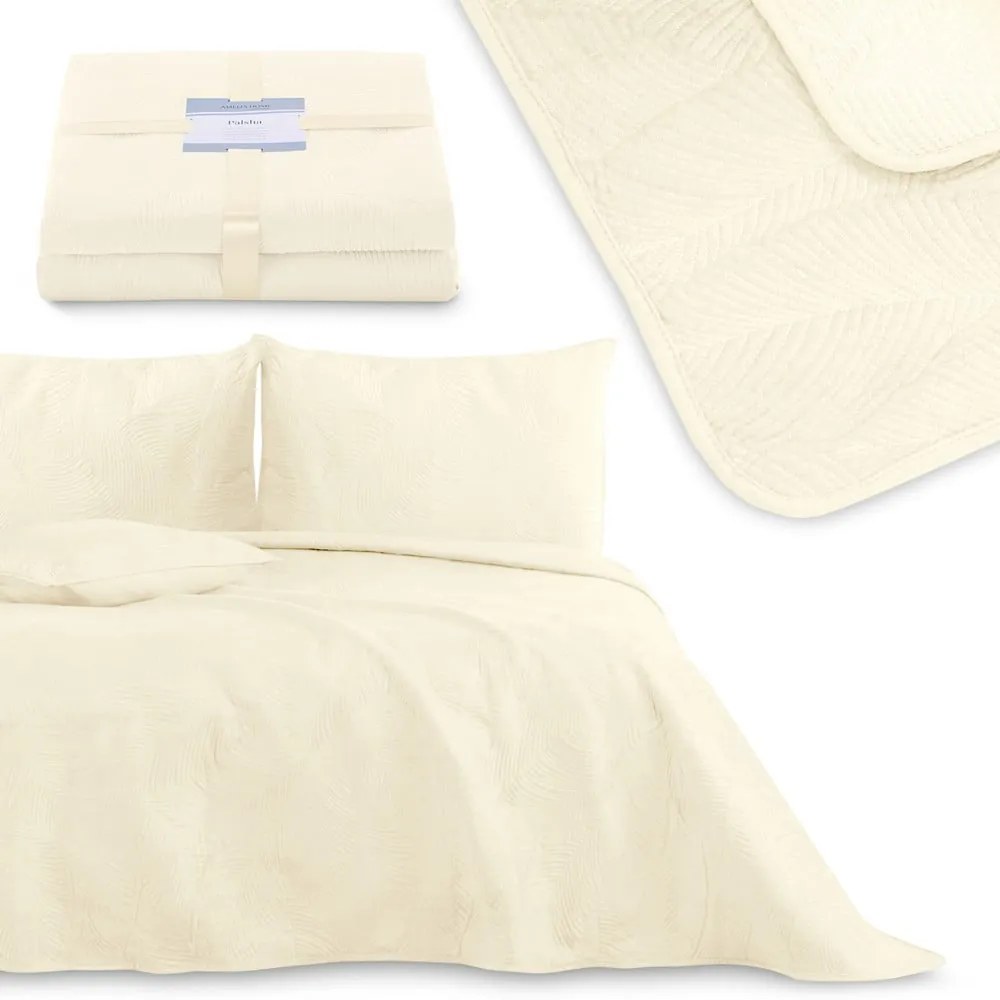 Kremowa narzuta na łóżko dwuosobowe 200x220 cm Palsha – AmeliaHome
