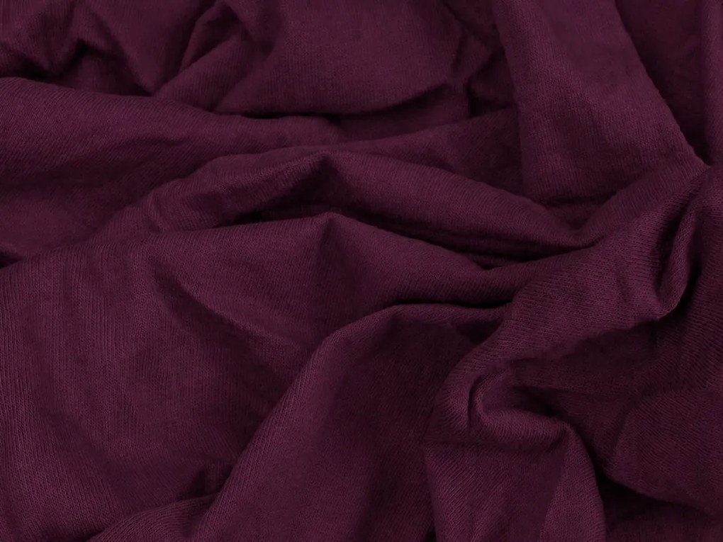 PrzytulneMieszkanie.pl Prześcieradło jersey z lycrą ciemnowiśniowe 180 x 200 cm