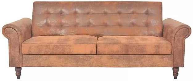 Rozkładana pikowana brązowa sofa - Algero