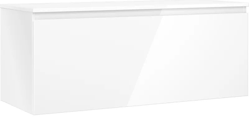 Mexen Orio szafka łazienkowa podumywalkowa 120 cm z blatem, 1 szuflada, biała połysk - 91A10-12047-1-BFC00