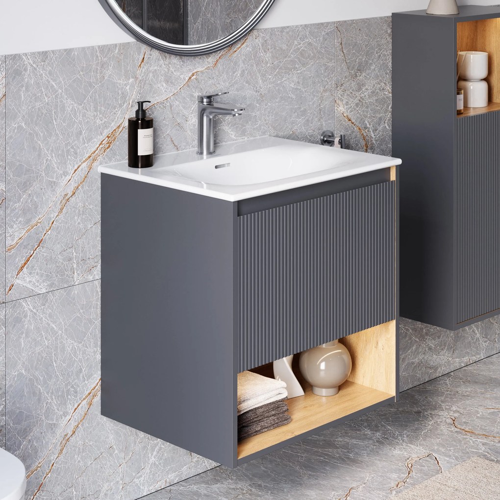 Szafka podumywalkowa BELDIVO 60 cm z umywalką ceramiczną Duravit