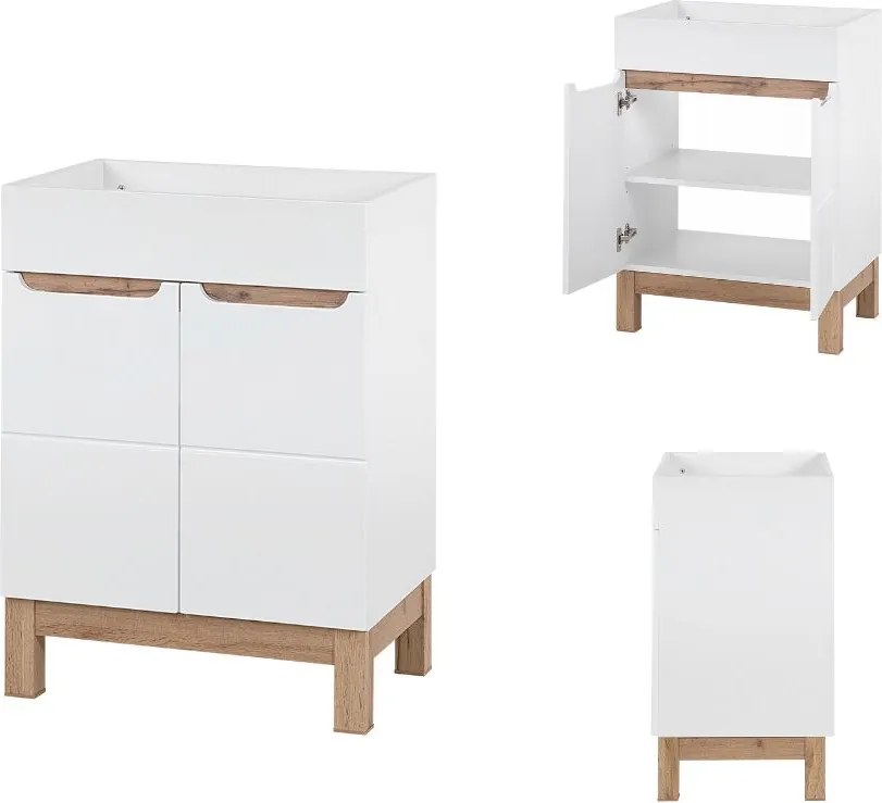 Stojąca szafka z umywalką wpuszczaną Bali 60 cm, biała