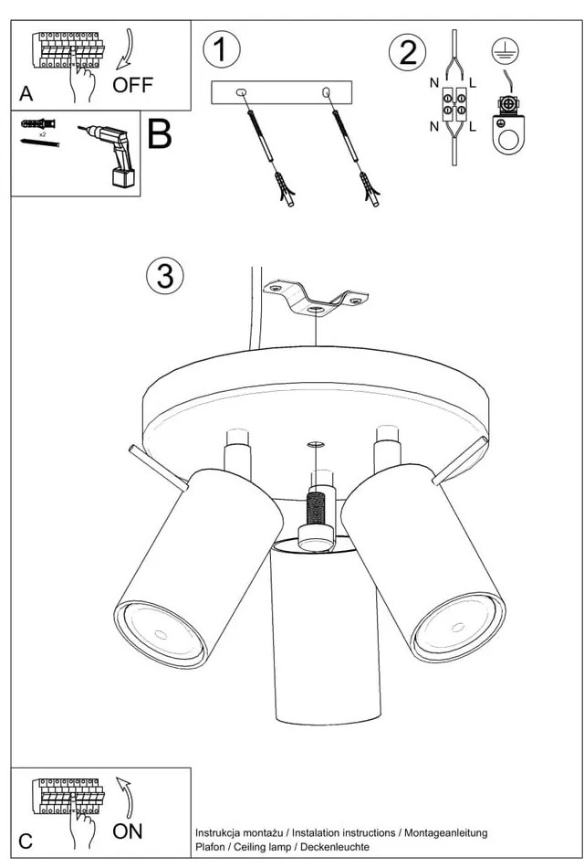 Biała lampa sufitowa Etna – Nice Lamps
