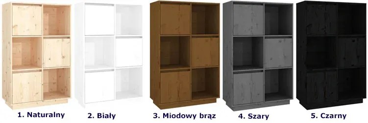 Czarny drewniany regał z 3 szafkami - Sorik 4X