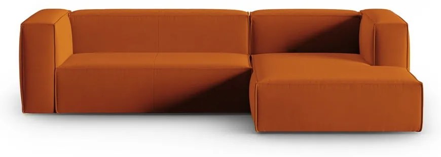 Pomarańczowy aksamitny narożnik Mackay – Cosmopolitan Design