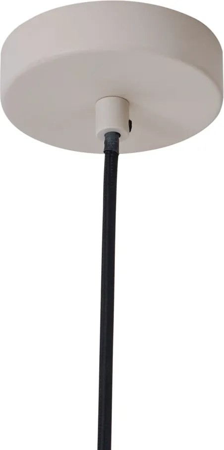 Lampa wisząca w stylu skandynawskim beżowa z białym wnętrzem - Titus