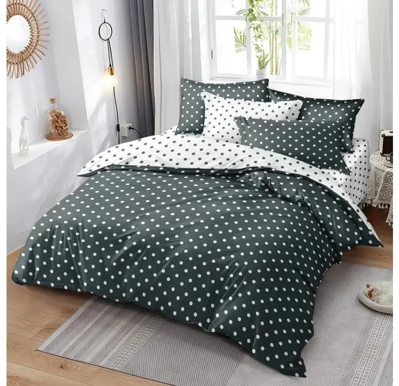 PrzytulneMieszkanie.pl PrzytulneMieszkanie.pl Bawełniana pościel COLAM GREY szara Rozmiar pościeli: 2 szt 70 x 90 cm | 200 x 220 cm