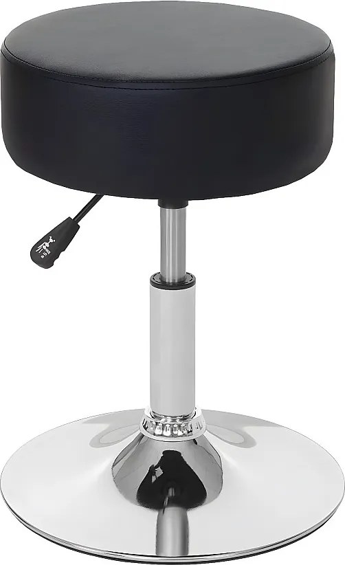 Taboret MCW-C22, stołek otomana, imitacja skóry, czarny