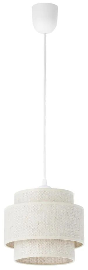 Lampa wisząca na lince BOHO 1xE27/60W/230V śr. 20 cm biała