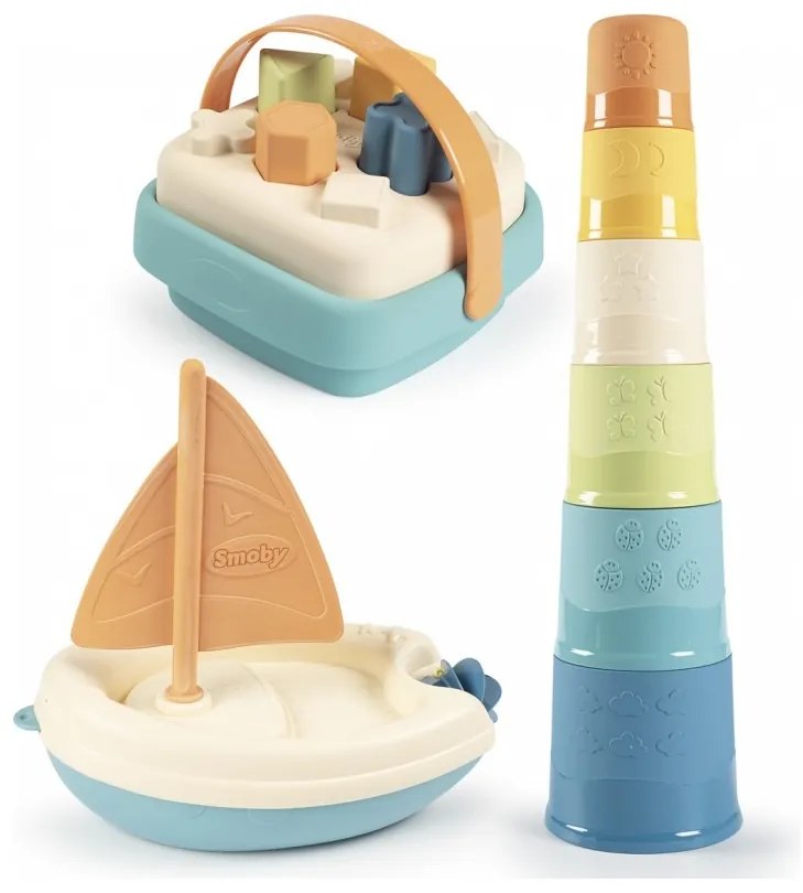 Smoby little green zestaw łódka wieża sorter bioplastik