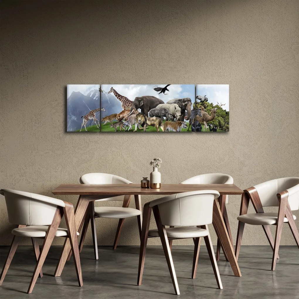 Obraz - Zwierzątka na wyspie (170x50 cm)