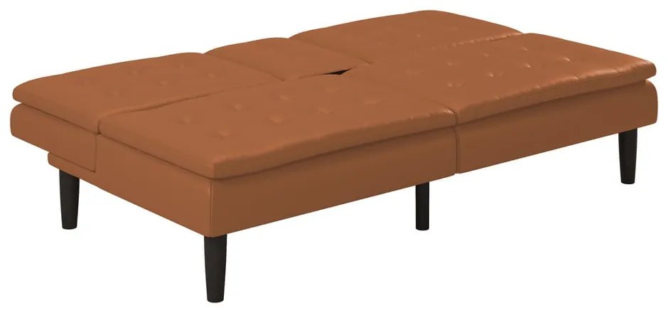 Koniakowa rozkładana sofa z imitacji skóry 191 cm Maine – Støraa