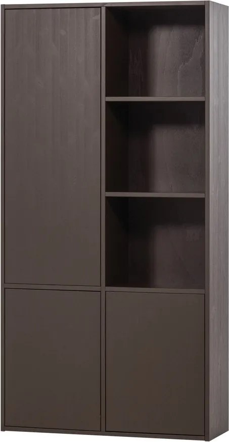 Ciemnobrązowa szafka modułowa z litego drewna sosnowego 108x215 cm Meggy – WOOOD