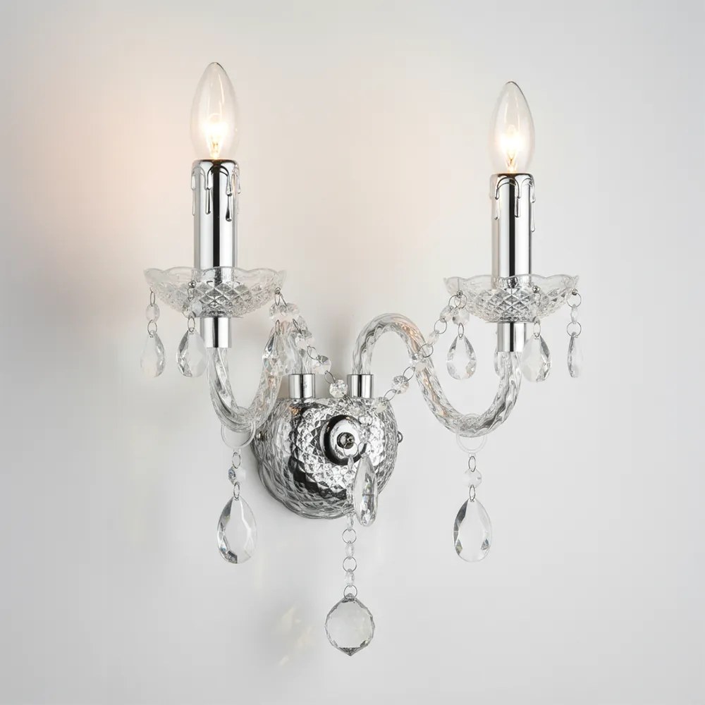 KINKIET ŚCIENNY EBT017-2W Transparentny