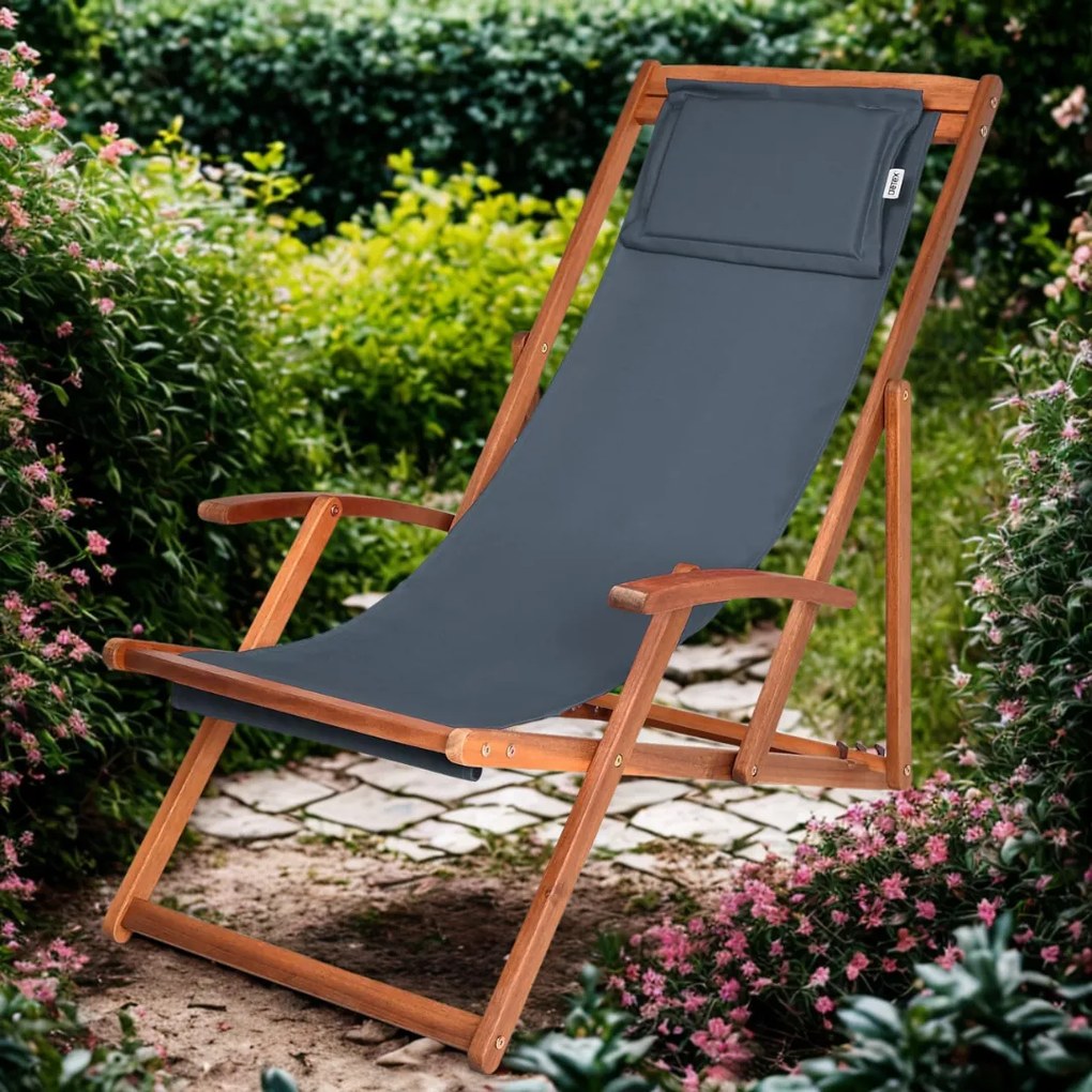 Leżak ogrodowy SIENA, 65x87x102cm, antracytowa Jurhan