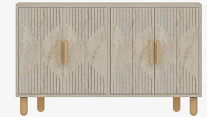 Komoda MDF pokryta melaminą – 120 cm x 73,6 cm x 29,6 cm – trawertyn