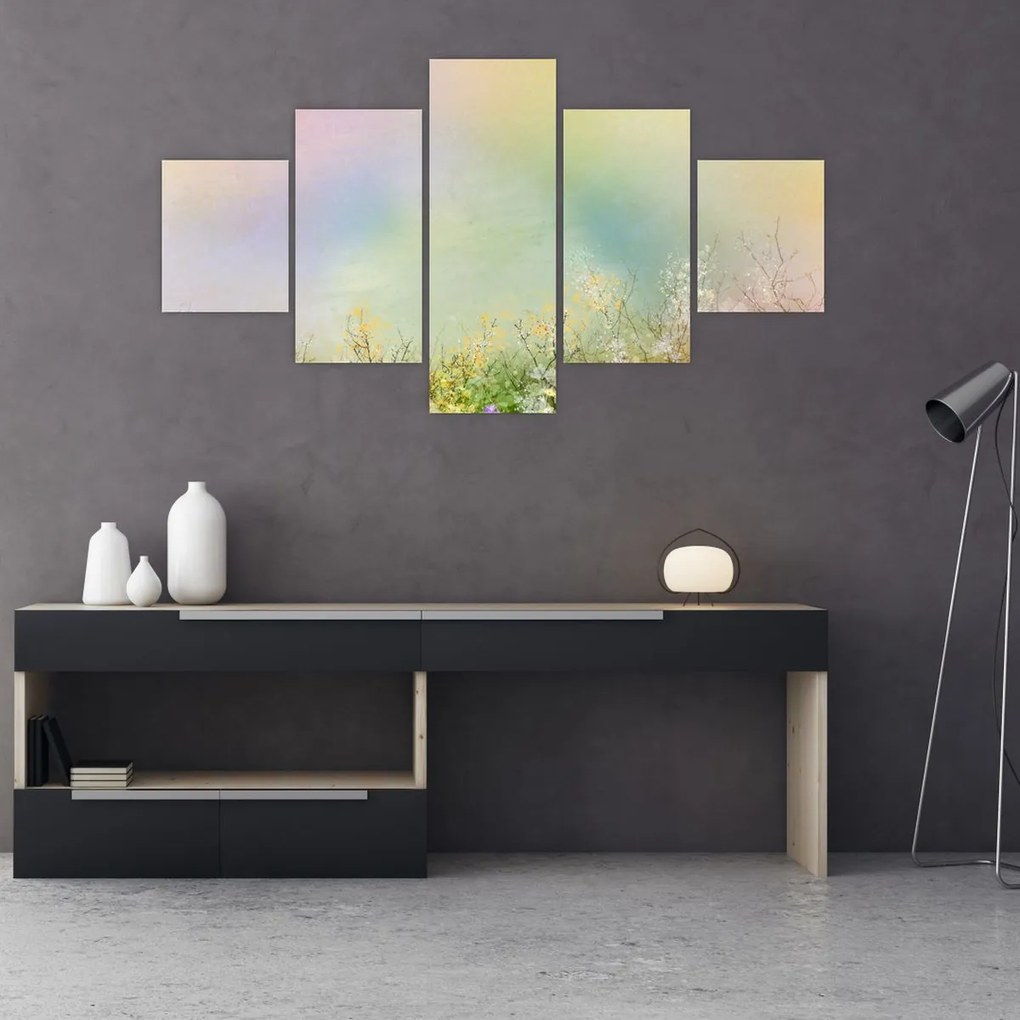 Obraz - Malowana łąka 2 (125x70 cm)