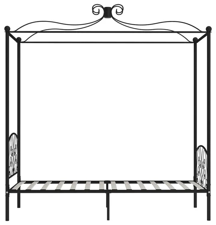 Czarne metalowe łóżko z baldachimem 120x200 cm - Ifrexi