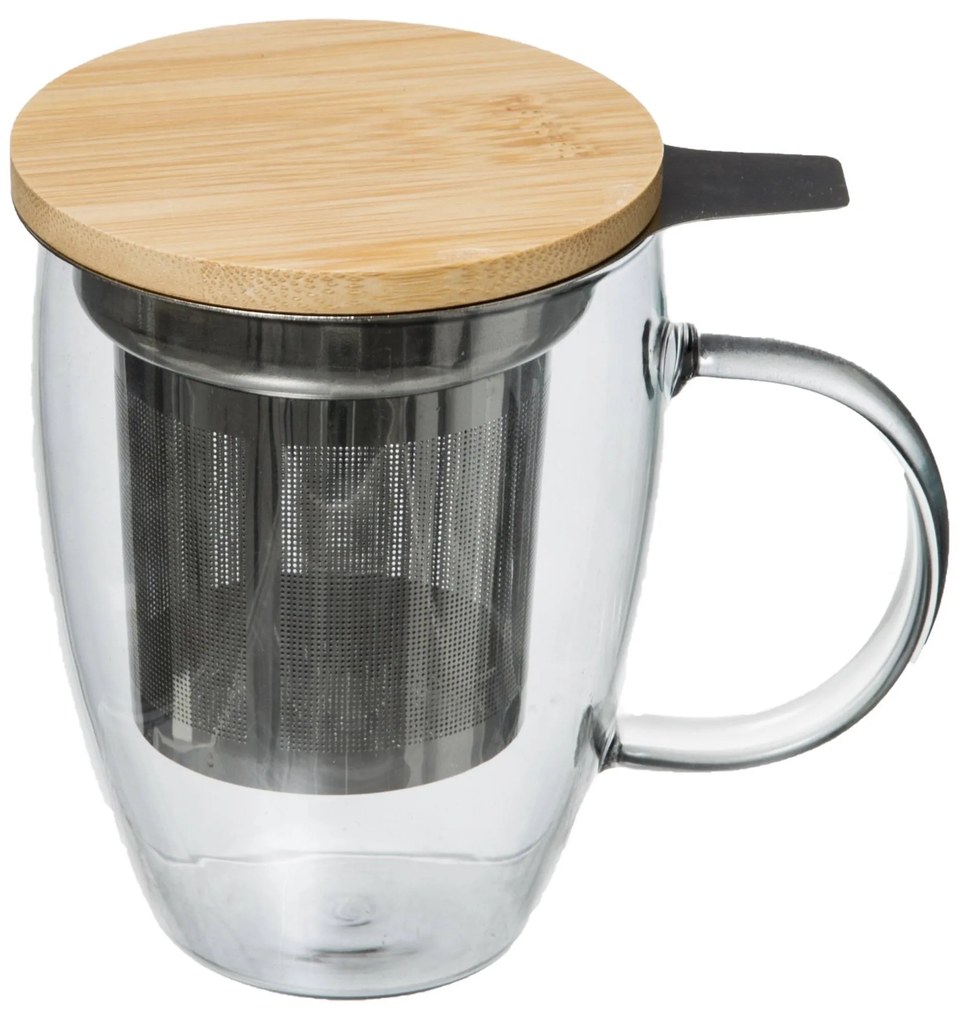 Kubek z zaparzaczem ARHA, 400 ml, szkło