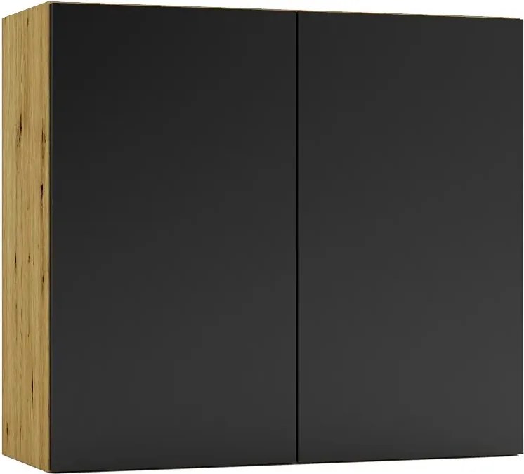 Szafka kuchenna górna 80 cm dąb artisan + czarny S8-R23
