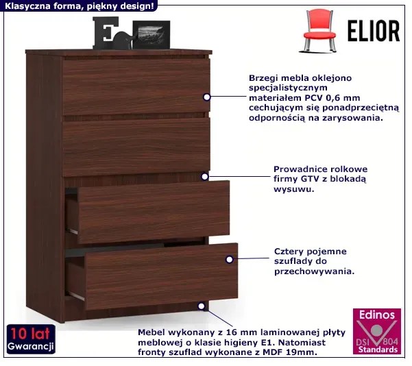 Komoda Z Szufladami Do Biura Wenge P2-Z29