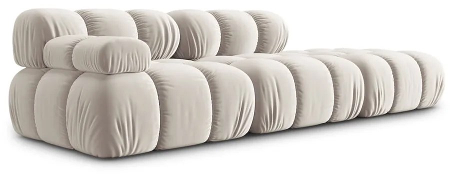 Beżowa aksamitna sofa modułowa 282 cm Bellis – Micadoni