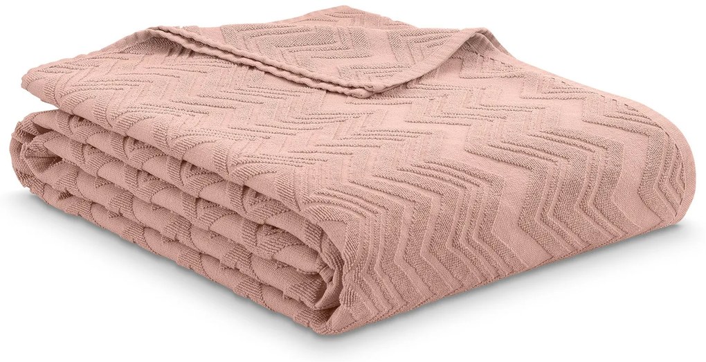 Koc frotte 130x190 cm różowy