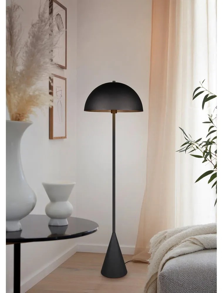 Czarna lampa stojąca (wysokość 130 cm) Alfie – Trio