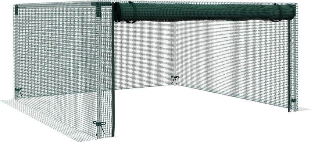 Outsunny Siatka Ogrodowa 125x125m z Drzwiami na Zamek Błyskawiczny Ochrona Przed Owadami Zielona | Aosom PL