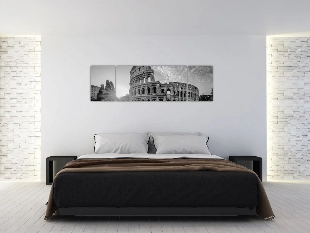 Obraz - Koloseum w Rzymie, czarno-biały (170x50 cm)