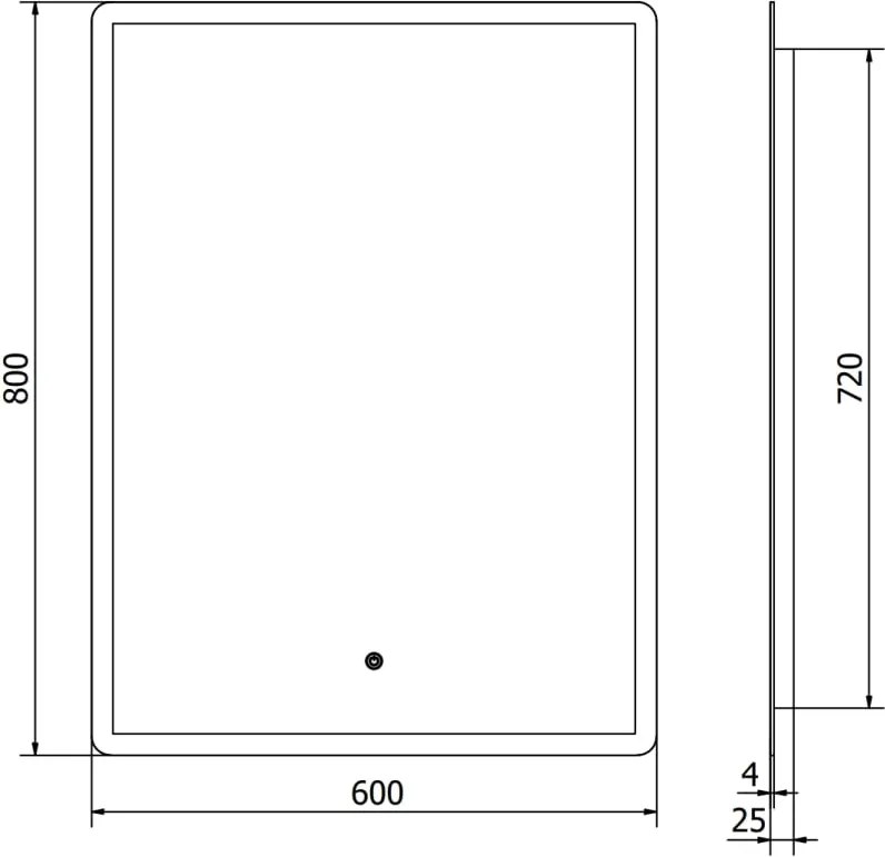Mexen Navia lustro łazienkowe podświetlane 60 x 80 cm, LED 6000K, antypara - 9803-060-080-611-00
