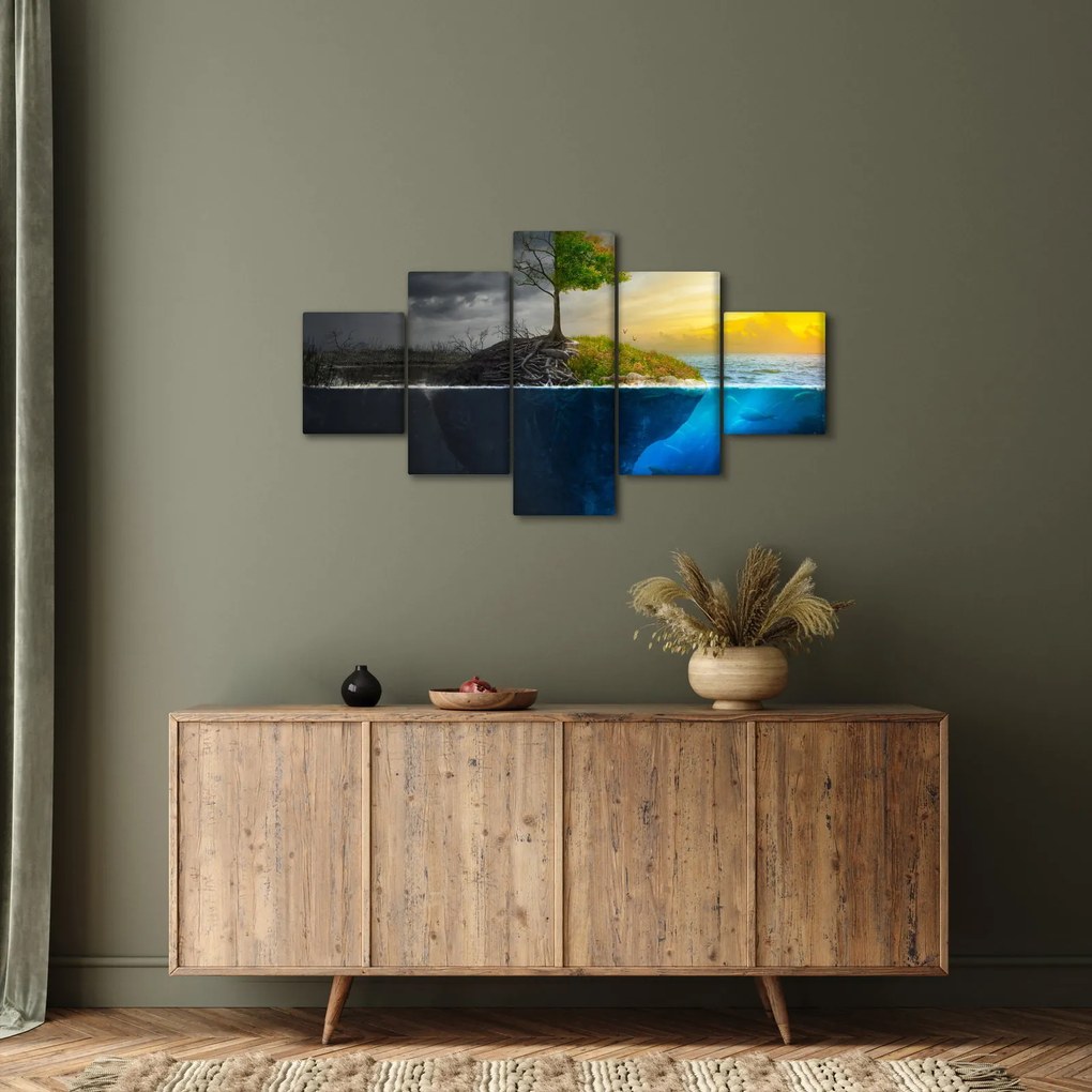 Obraz przedstawiający dwie strony (125x70 cm)