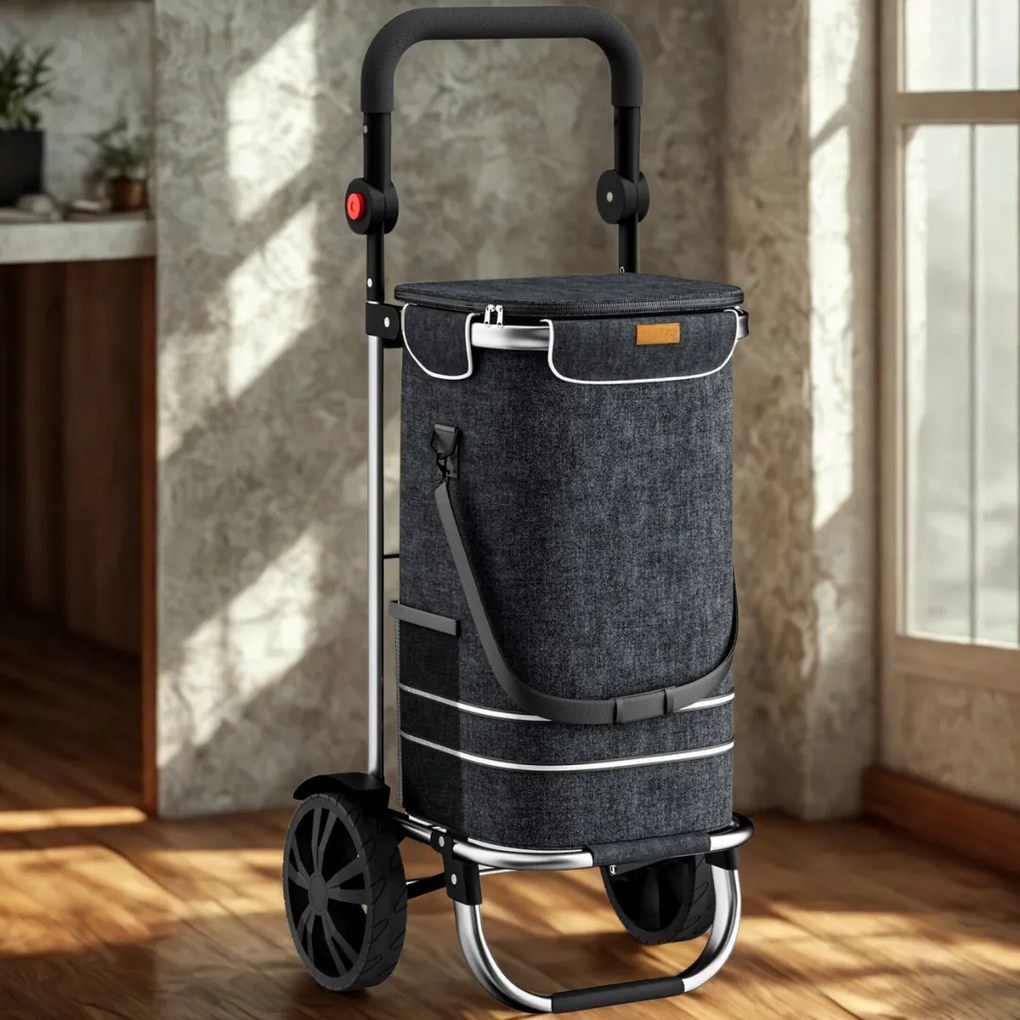 Jurhan Torba na zakupy na kółkach EASY, 50l, czarna