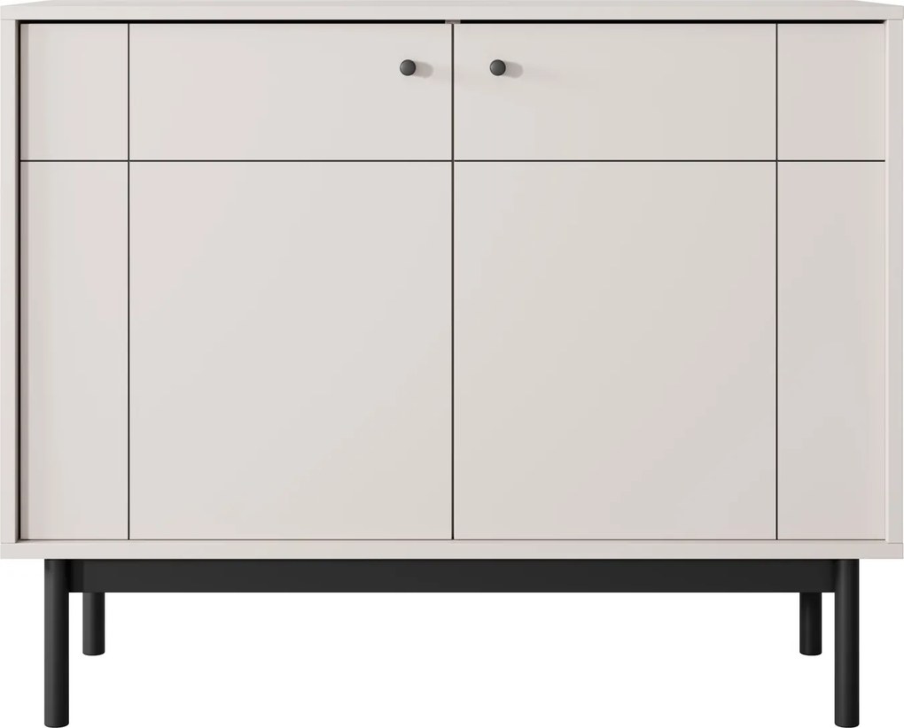 Dwudrzwiowa komoda Japandi K104, w kolorze kaszmirowym