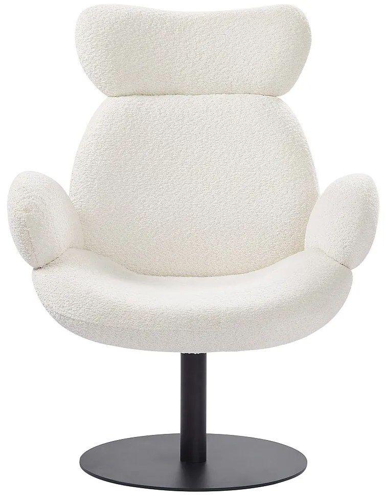 Fotel obrotowy z białej bukli - ATORCO