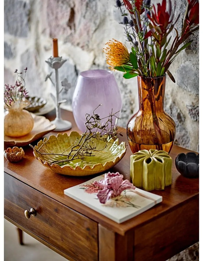 Brązowy szklany ręcznie wykonany wazon (wysokość 27 cm) Saiqa – Bloomingville