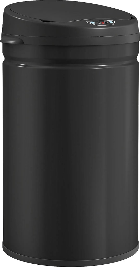 HOMCOM 30 Litrowy Kosz na Śmieci z Czujnikiem i Funkcją Soft-Close, Bezdotykowy Kosz na Odpady ze Stali Nierdzewnej do Higienicznych Kuchni