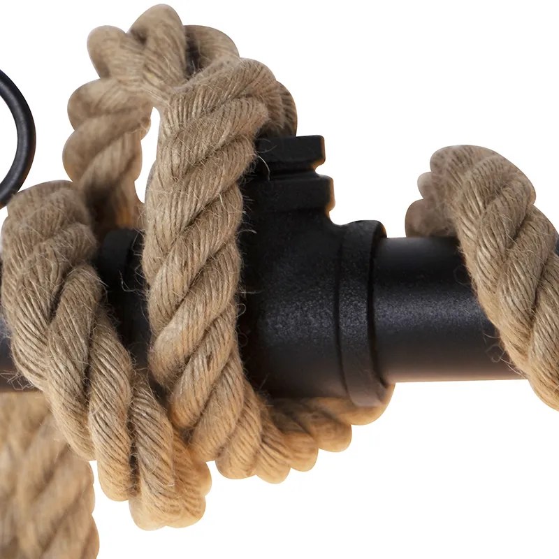Industrialna wisząca lampa czarna 6 świateł - PluralPrzemysłowy Oswietlenie wewnetrzne